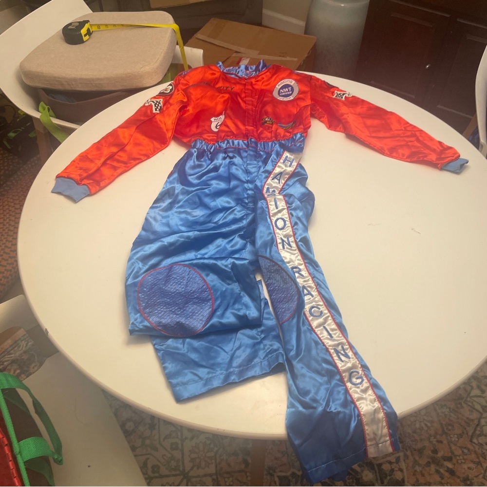 Get Real Gear Boys Racecar Driver Satin Zip up Costume New 12-14